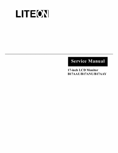 LITEON B17AAU LCD service manual